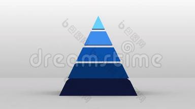 3D金字塔形状与五层，矢量信息图。